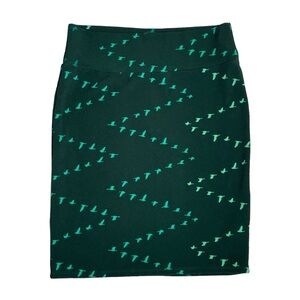Lularoe XL Cassie geese print skirt green